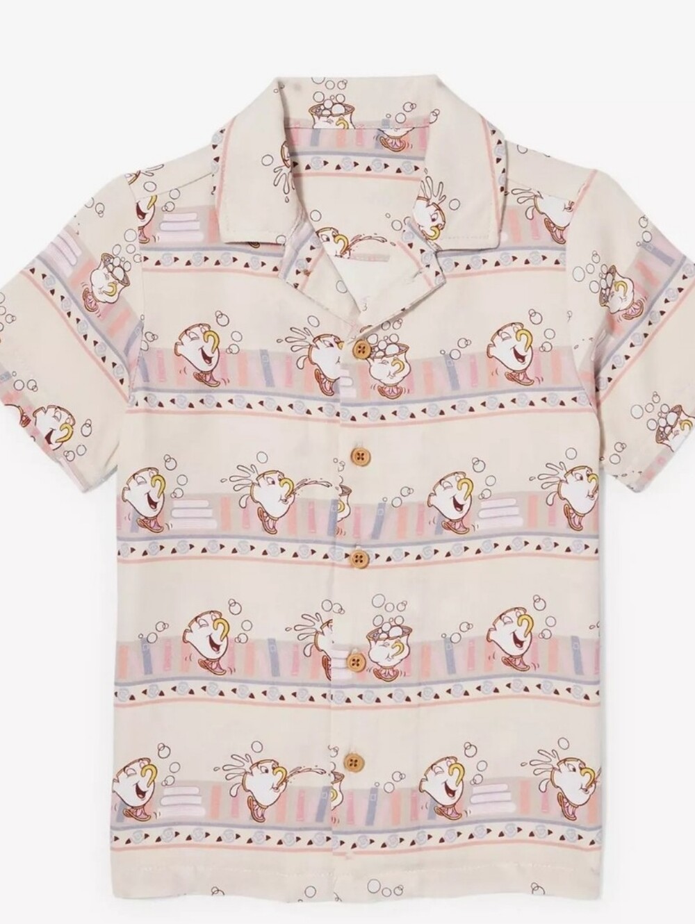 Toddler Disney Beauty and the Beast Chip Striped Toddler Woven Button-Up Size 5t